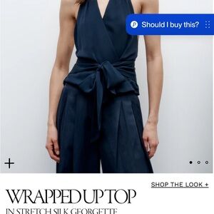 Elegant Navy Wrap Top